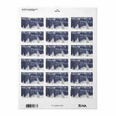 Twinkle Lichter Schneeflocken Scheunenholz rustika Adressaufkleber (Vorne)