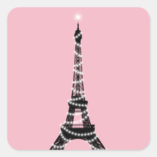 Twinkle Light Eiffel Tower Sticker - pink (Vorderseite)