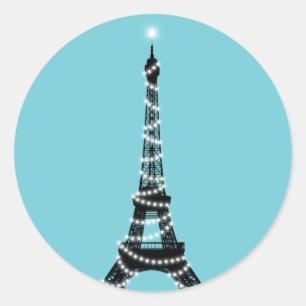 Twinkle Light Eiffel Tower Sticker - türkis