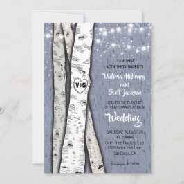 Twinkle lights Birch Tree Hochzeitseinladungen Einladung