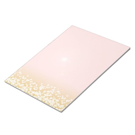 Twinkle Lights Blush and Gold Notizblock (angewinkelt)