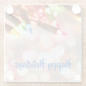 Twinkle Lights Christmas Bokeh in mehreren Farben Glasuntersetzer (Rückseite)