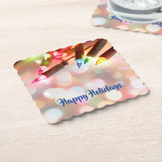 Twinkle Lights Christmas, Bokeh, Untersetzer (angewinkelt)