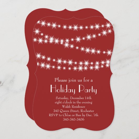 Twinkle Lights Feierlichkeiten Einladung (Vorne/Hinten)