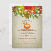 Twinkle Lights Herbst Burlap Sweet 16 Party Einladung (Vorderseite)