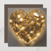 Twinkle Lights Herzform Feiertagskarte (Vorne/Hinten)