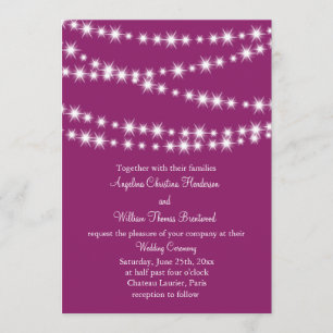 Twinkle Lights Hochzeit Einladung (Magenta)