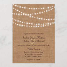Twinkle Lights Hochzeitseinladung auf Burlap Einladung