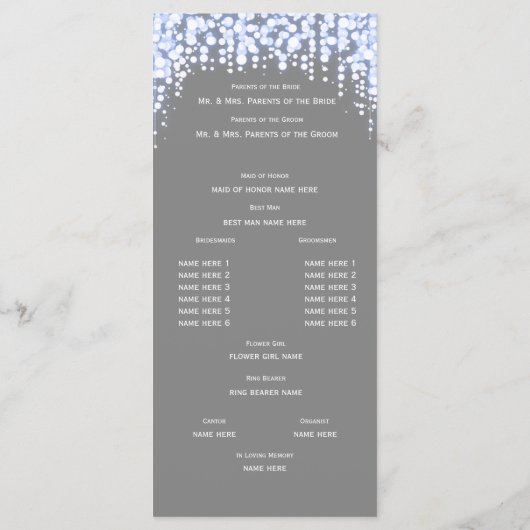 Twinkle Lights Hochzeitsprogramm Programm (Rückseite)