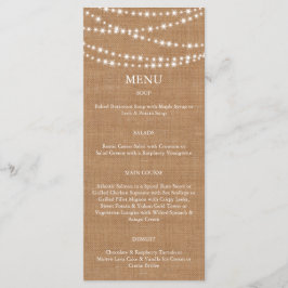 Twinkle LIghts Menu auf Burlap Menükarte