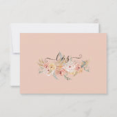 Twinkle Lights Navy Pink Floral Faded Foliage UAWG RSVP Karte (Rückseite)