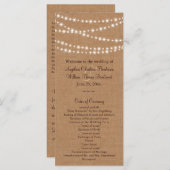 Twinkle Lights on Burlap Wedding Programm (Vorne/Hinten)
