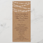 Twinkle Lights on Burlap Wedding Programm (Vorderseite)