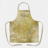 Twinkle Lights on Luxury Glam Gold Glitzer Foil Schürze (Vorderseite)
