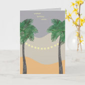 Twinkle Lights Palm Tree Birthday Card Karte (Gelbe Blume)