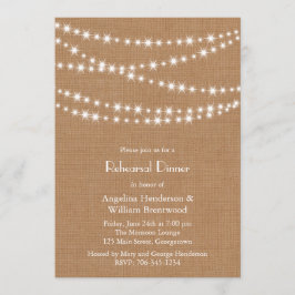 Twinkle Lights Probe Dinner Einladen zu Burlap Einladung