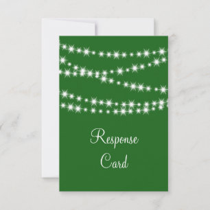 Twinkle Lights RSVP (grün) Karte