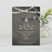 Twinkle Lights Rustikaler Nachtbaum Einladung (Stehend Vorderseite)