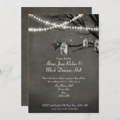 Twinkle Lights Rustikaler Nachtbaum Einladung (Vorne/Hinten)