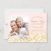 Twinkle Lights Save the Date Foto Magneteinladung (Vorderseite)