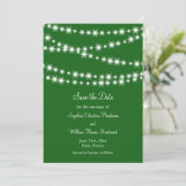 Twinkle Lights Save the Date (grün) (Stehend Vorderseite)