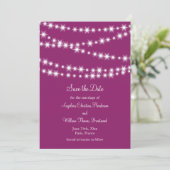 Twinkle Lights Save the Date (magenta) (Stehend Vorderseite)