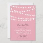 Twinkle Lights Save the Date (pink) (Vorderseite)