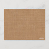 Twinkle Lights-Tischnummer auf Burlap Postkarte (Rückseite)