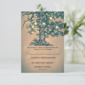 Twinkle Lights Tree Rustic Wedding RSVP Karte (Stehend Vorderseite)