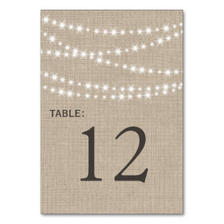 Twinkle Lights Typografie-Tischnummer Tischnummer