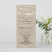 Twinkle Lights Typografy Wedding Program Programm (Stehend Vorderseite)