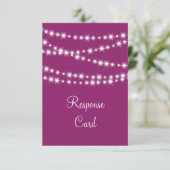 Twinkle Lights UAWG (magenta) RSVP Karte (Stehend Vorderseite)