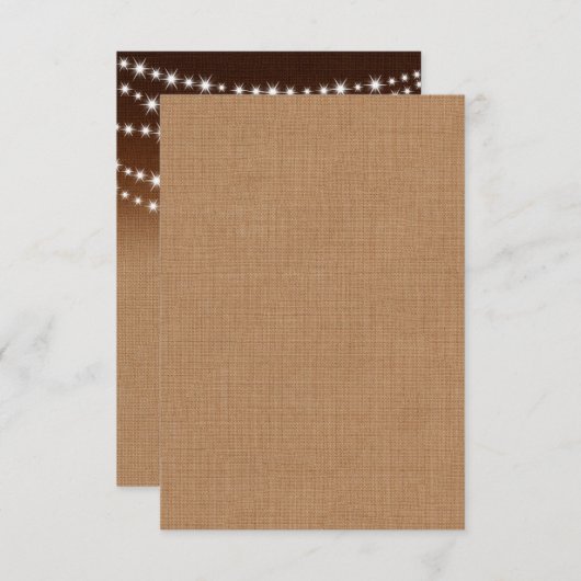 Twinkle Lights UAWG on Shaded Burlap RSVP Karte (Vorne/Hinten)