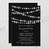 Twinkle Lights Verlobung Einladung (schwarz) (Vorne/Hinten)