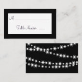 Twinkle Lights Wedding Platzkarten (schwarz) (Vorne/Hinten)
