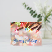 Twinkle Lights Weihnachtsbokeh Feiertagspostkarte (Stehend Vorderseite)