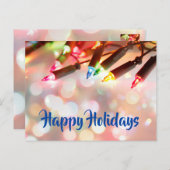 Twinkle Lights Weihnachtsbokeh Feiertagspostkarte (Vorne/Hinten)