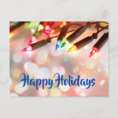 Twinkle Lights Weihnachtsbokeh Feiertagspostkarte (Vorderseite)
