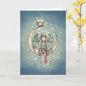 Twinkle Little Angel and Owl Holiday Card Karte (Gelbe Blume)