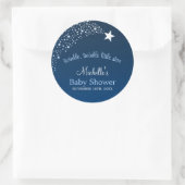 Twinkle Little Shooting Star Baby Dusche Runder Aufkleber (Tasche)