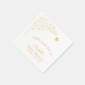Twinkle Little Shooting Star Gold Pink Baby Dusche Serviette (Ecke)