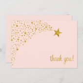 Twinkle Little Shooting Star Pink Gold Vielen Dank Dankeskarte (Vorne/Hinten)