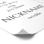 Twinkle Little Star 1. Geburtstag Meilenstein Grau Poster (Ecke)