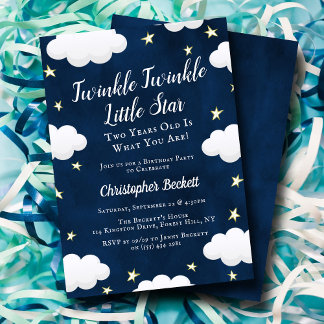 Twinkle Little Star 2. Geburtstag Einladung