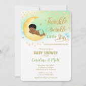 Twinkle Little Star African Baby Shower Neutral Einladung (Vorderseite)