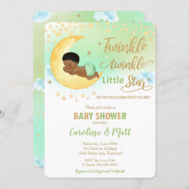 Twinkle Little Star African Baby Shower Neutral Einladung