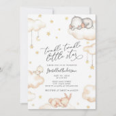 Twinkle Little Star Animals Neutral Baby Dusche Einladung (Vorderseite)