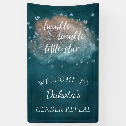 Twinkle Little Star | Aquamarin Grün und Taupe Bro Banner (Vertikal)