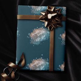 Twinkle Little Star | Aquamarin Grün und Taupe Bro Geschenkpapier
