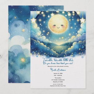 Twinkle Little Star Aquarell-Baby-Party Einladung